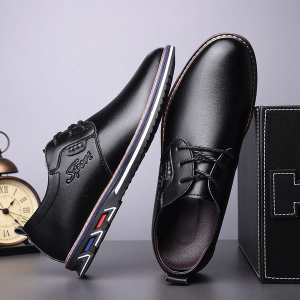 

2019 male shoes comfortable leather fashion sneakers men casual shoes #jj2872, Black