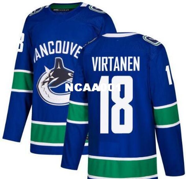 

real men real full embroidery 2017-2018 season vancouver canucks 18 jake virtanen hockey jersey or custom any name or number hockey jersey, Black;red