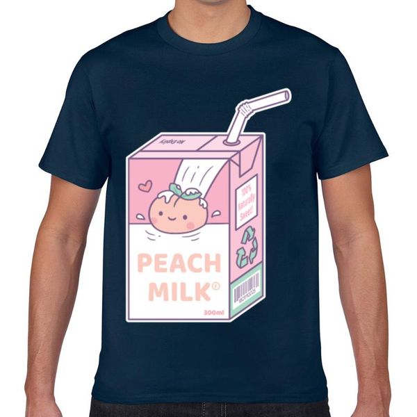 

t shirt men cute peach milk packet fit inscriptions print male tshirt, White;black