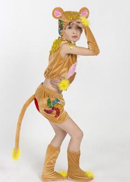 

2019 новые дети стиль cosplay обезьяны животных выполнять одежды мальчиков и девочек танец сиамские одежды, Black