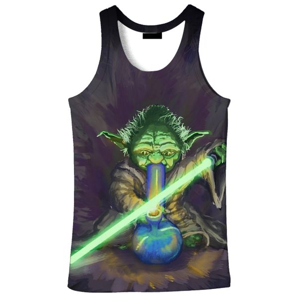 

2018 new fashion 3d men' monster print 9 size casual tankcustom-made print ing, White;black