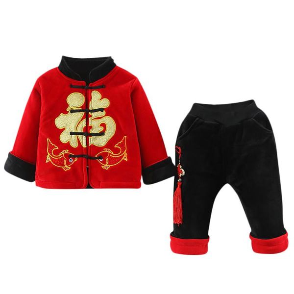

kids clothes set new fashion toddler clothing set toddler baby kids boys chinese new year tang suit chinese style outifits, White