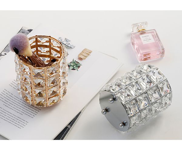 

cylinder crystal candle holder ornament candlestick wedding centerpiece brush pencil container home wedding party decoration