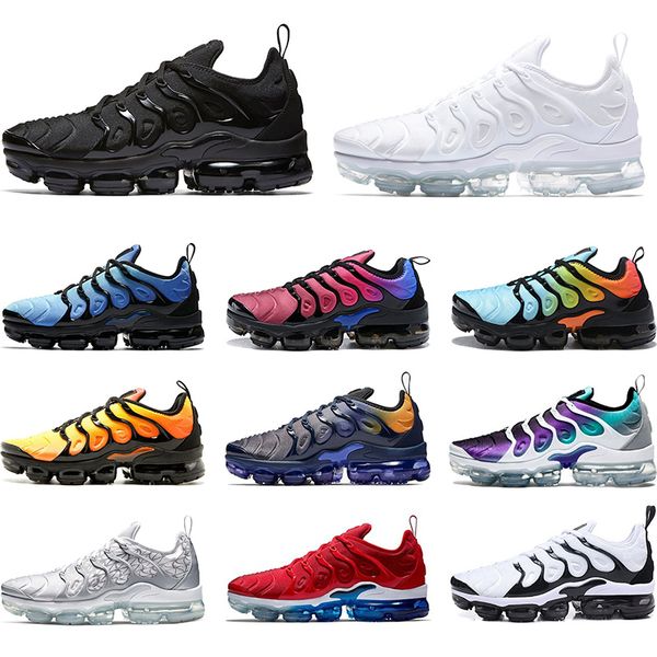

vapormaxtnplus men women running shoes triple white black gold grape hyper blue orange mens sneakers sports runners size 5.5-13