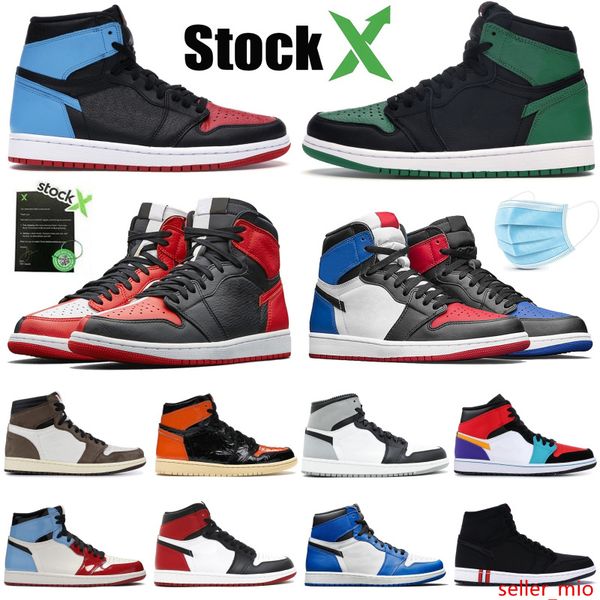 

new 1s 1 jumpman high pine green black mens basketball shoes zoom white nc obsidian unc patent gold 3 designer mens sneakers