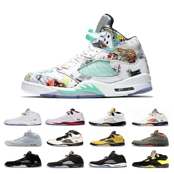 

michigan fab 5 inspire satin bred fresh 5 wings 5s psg black men basketball shoes paris laney og white grape mens sports sneakers