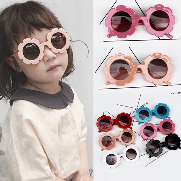 

sunglasses protection girls summer uv round frame eyewear travel eyeglasses outdoor tta1232 flower beach boys kids wosqh, White;black