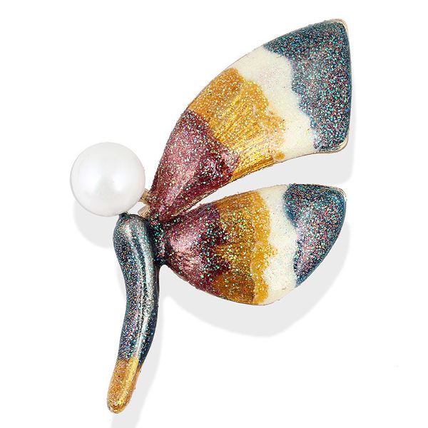 

enamel oil painting alloy pearl bird animal brooch pin brooch parts woman, Gray