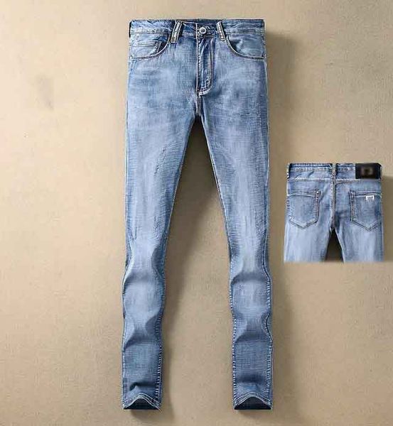

amn mens brand designer jeans high couple new arrival jeans mprint wild business splice classic limit brand counter micro bomb washed jeans, Blue