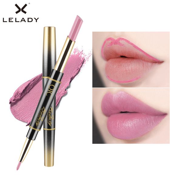 

14 colors lipstick matte waterproof long lasting lipsticks brand lip cosmetics double ended fashion lipstick lips liner pencil