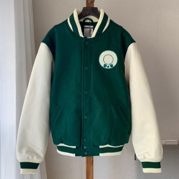 

19fw joined letter embroidery varsity jackets fashion single breasted loose coats couples women men's designer jackets hfkyjk018, Black;brown