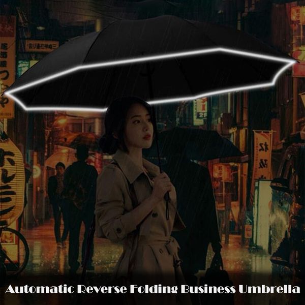 

automatic luxe umbrella reverse folding business umbrella rainproof sunproof m8617
