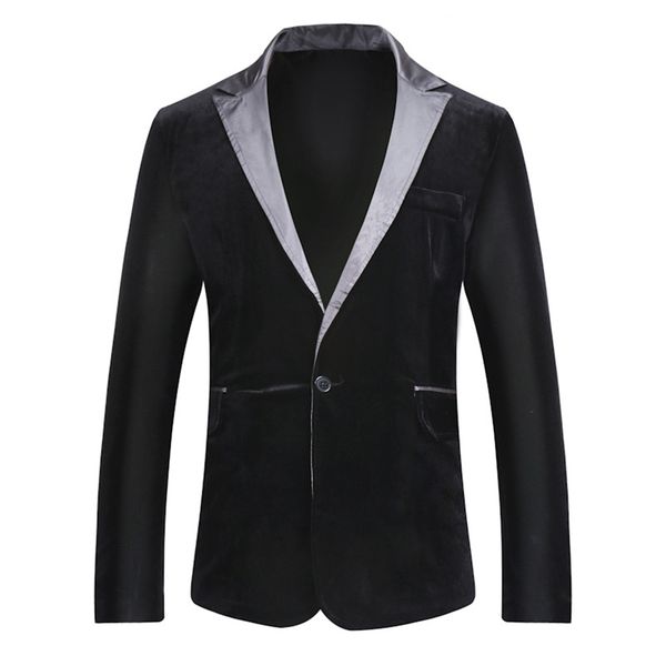 

new fashionable solid colour casual jacket men's simple single-breasted autumn and winter suit singer dancer stage costume, White;black