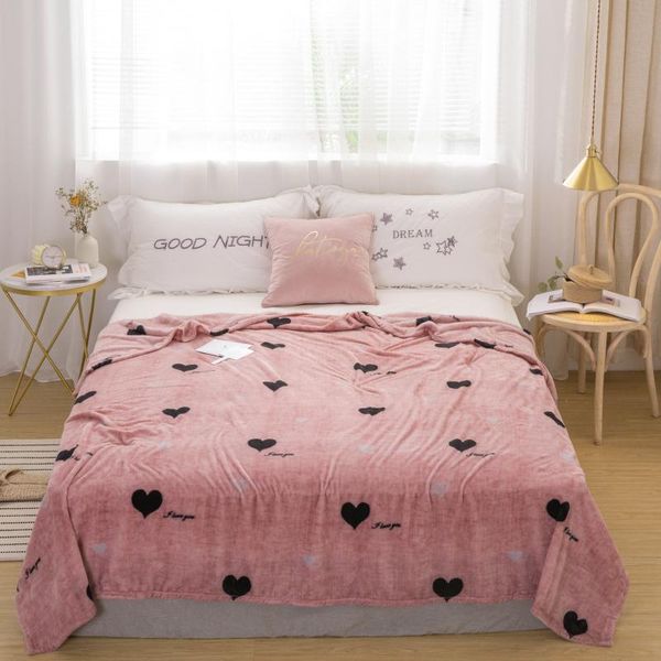 

51 love bedspread blanket 200x230cm high density super soft flannel blanket to on for the sofa/bed/car portable plaids