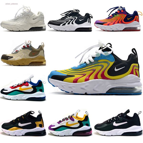 

2020 react kids running shoes half palm aircushioned training shoes react boys girls elastic band casual sneakers, Black