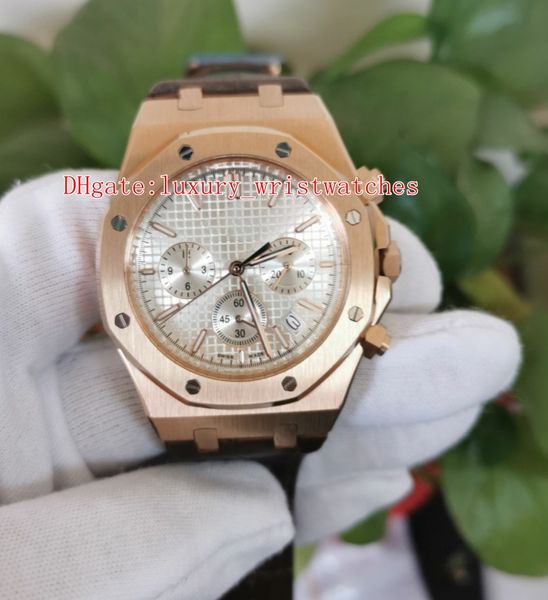 

4 colors elling wristwatches 26331or.oo.d821cr.01 26315 26331o 41mm alligator leather strap luminescent vk quartz chronograph work mens watc, Slivery;brown