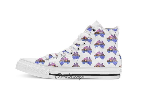 

sydney harbour custom casual high lace-up canvas shoes sneakers drop shipping