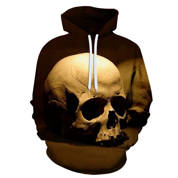 

3d hoodies men melted skull 3d full print novelty hoody sweatshirt fashion pullover tracksuits streetwear harajuku hipster, Black