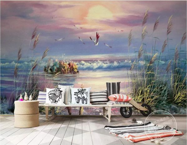 

3d wallpaper custom p murals european pastoral lake autumn color hd oil painting wallpaper for walls 3 d
