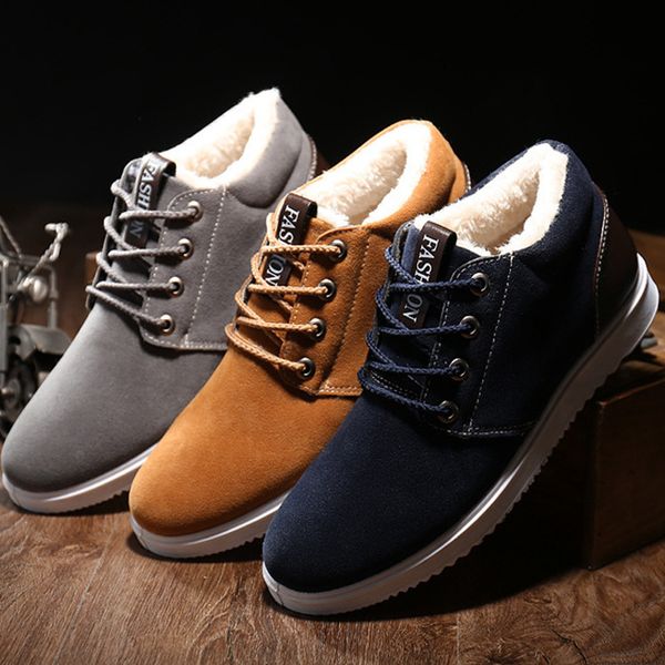 

men boots men's winter shoes fashion snow boots shoes plus size winter sneakers men black blue footwear y7-14
