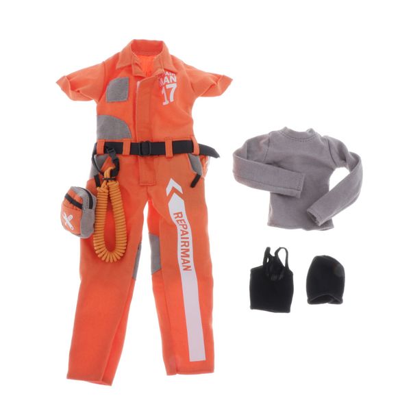 

1/6 scale miniature repairman clothes work gown clothing set for blythe 12inch doll