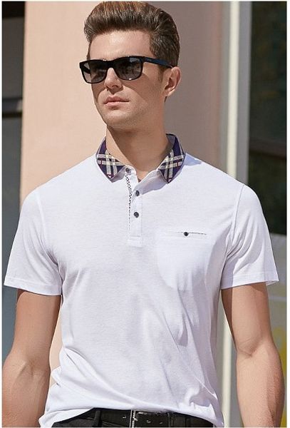 

2020 designer luxury men's short-sleeved summer new fashion trend work polo shirt loose loose lapel pullover t-shirt 4 colors size m-3x, White;black