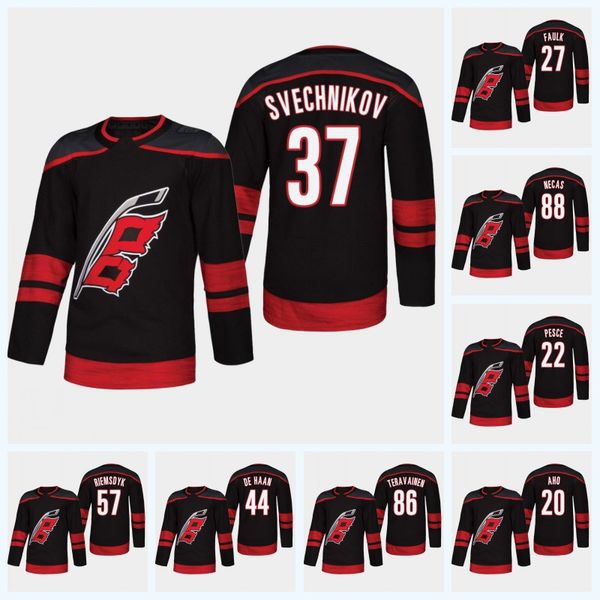 

Youth Sebastian Aho Carolina Hurricanes Third Jersey 86 Teuvo Teravainen 22 Brett Pesce 49 Victor Rask 37 Andrei Svechnikov 74 Jaccob Slavin