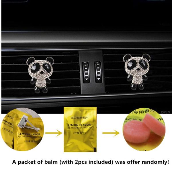 

cute panda diamond style car solid perfume car air outlet perfume clip air freshener interior accessories