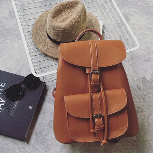 

fashion women bag designed big backpack for teenager drawstring school book satchel shoulder bag pu leather casual mochila
