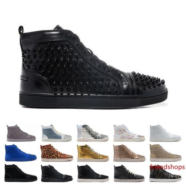

sale designer studded spikes flats shoes mens sandals shoes for men and women party lovers genuine leather sneakers
