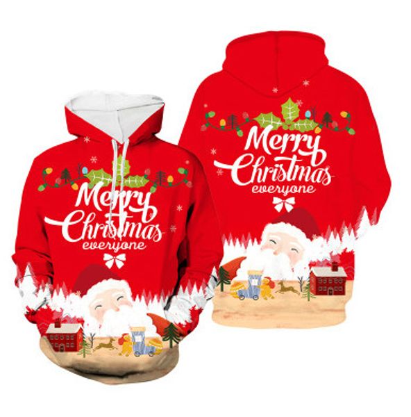 

mens designer hooded coats mens christmas 3d digital printing sweater youth fashion trend casual pullover sweater 2020 winter new wholesale, Black