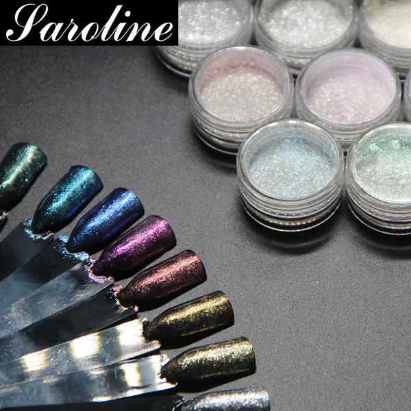 

sarness 1g holo diy nail art decoration nail flakies sequins rainbow galaxy holographic paillette set, Silver;gold