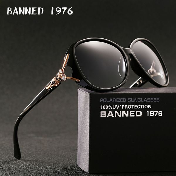 

banned 1976 luxury women polarized fashion sunglasses new lady's uv protection feminin cool sun glasses vintage gafas de sol, White;black