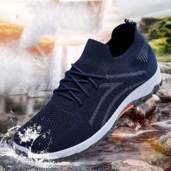 

anti-slip trekking hiking shoes for men outdoor summer breathable mountain shoes sport massage training sneakers rubber