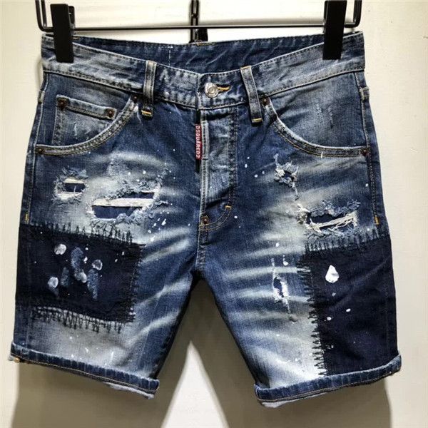 

jeans shorts men size 38 jeans boys new 20ss men's denim ripped shorts jeans nightclub blue cotton fashion tight summer men's pant, White;black