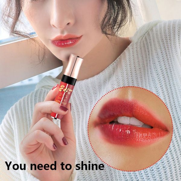 

2 in 1 shimmer matte lip gloss waterproof non-stick cup colorfast two-tone liquid lipstick