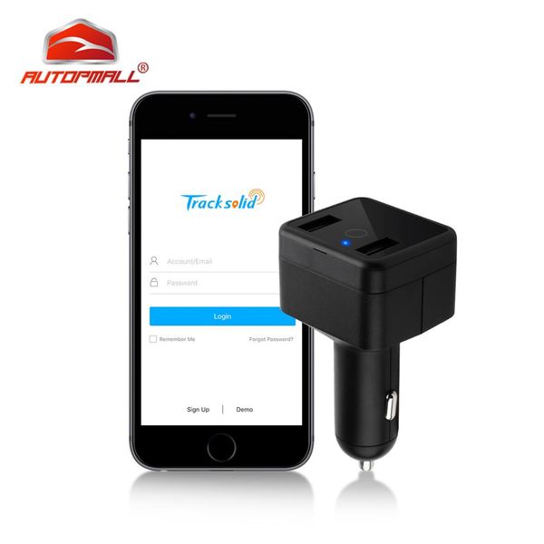

car charger mini gps tracker car gps locator voice monitor geo-fence dual charging port sos alarm real-time tracking lbs web app