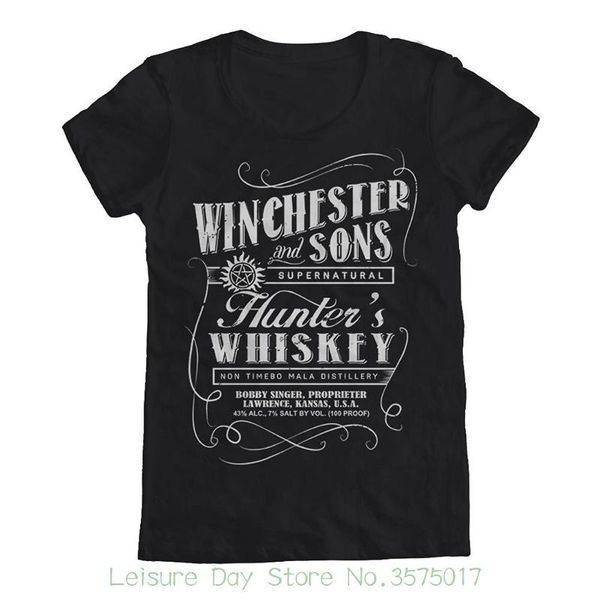

cotton men t-shirts classical supernatural winchester 's whiskey men's t-shirt, White;black