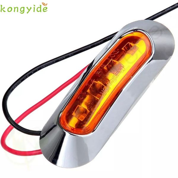 

2x 12v 24v amber/red 4-led side marker tail light lamp clearance trailer truck