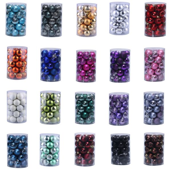 

34 pcs christmas balls plastic xmas tree hanging bauble ornament bolas de navidad christmas home party decor ball