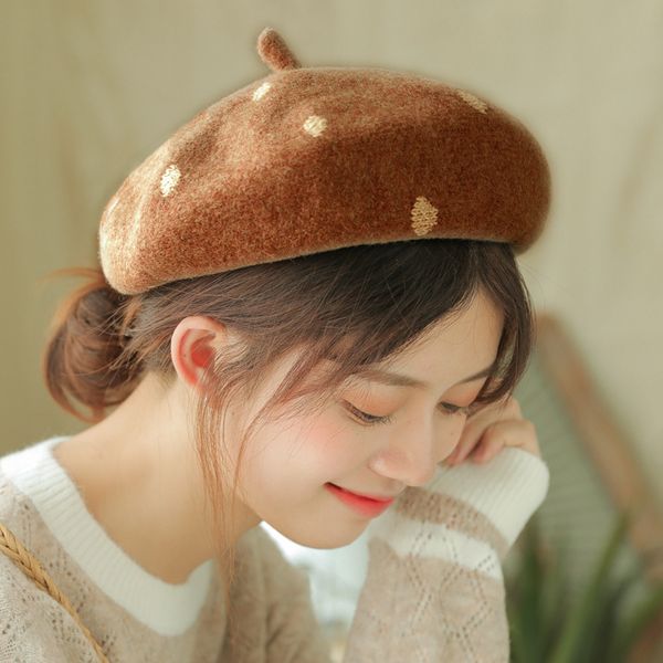 

women wool beret caps fashion artist painter octagonal cap autumn winter newsboy beret hat, Blue;gray