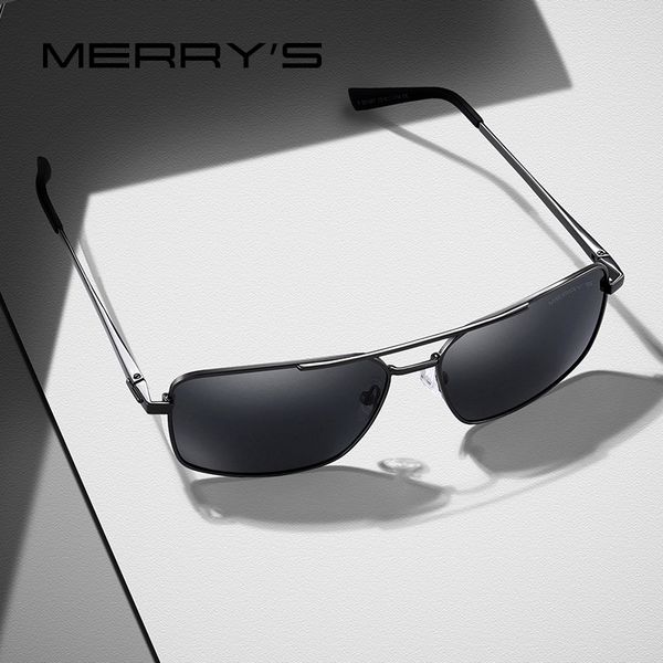 

merrys men classic rectangle sunglasses aviation frame hd polarized sun glasses for men driving uv400 protection s8270, White;black