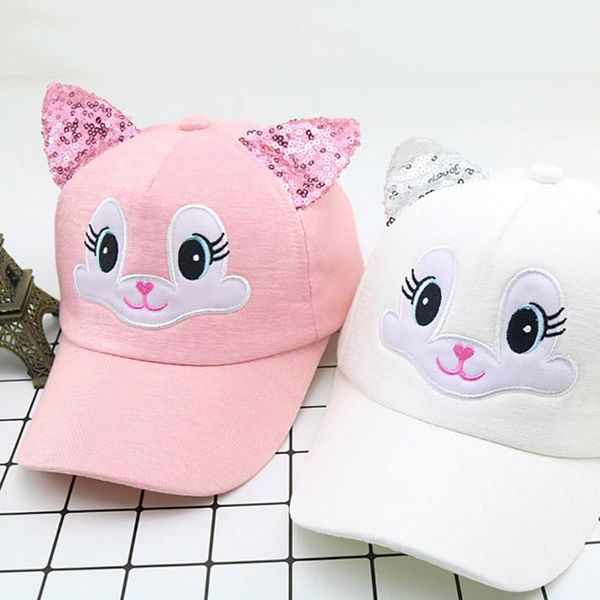 

летний новый милый мультфильм cat уха младенца cap регулируемая бейсболке для детей дети мальчик мальчик девочка sun hat caps девушки hat mz, Yellow