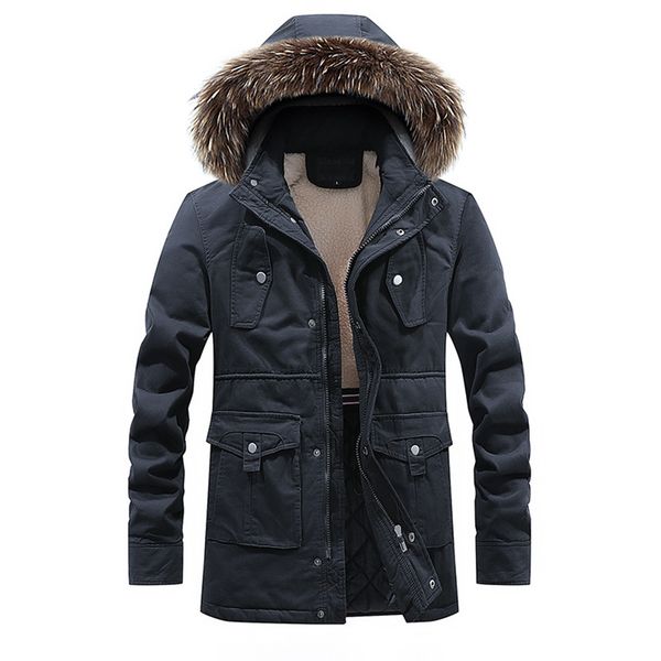 

winter parkas cotton clothes men down jacket coat hooded casual jackets fleece zipper overcoats warm outerwear 3xl, Black