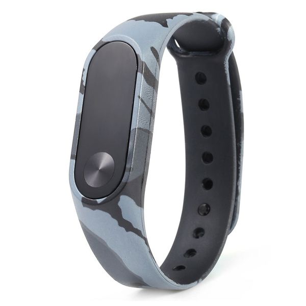 

camouflage silicon wrist strap replacement wristband bracelet for mi band 2 correas de reloj 2018 watchbands, Black;brown