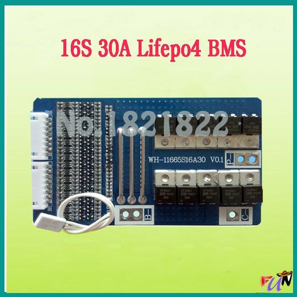 16 S 30A 51.2 V lifepo4 BMS PCM placa de proteção da bateria bms pcm para lifepo4 pacotes de bateria freeshipping