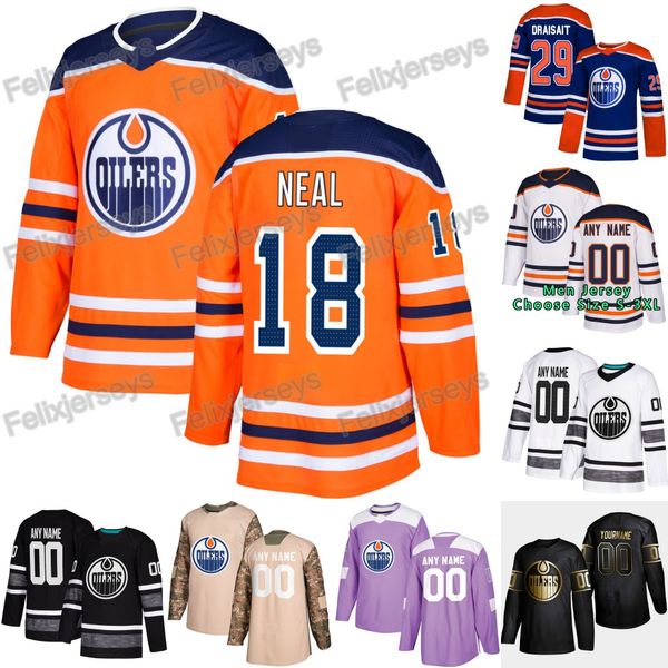 

18 James Neal Edmonton Oilers 97 McDavid Leon Draisaitl Kris Russell Mikko Koskinen Nugent-Hopkins Zack Kassian Cam Talbot Hockey Jerseys