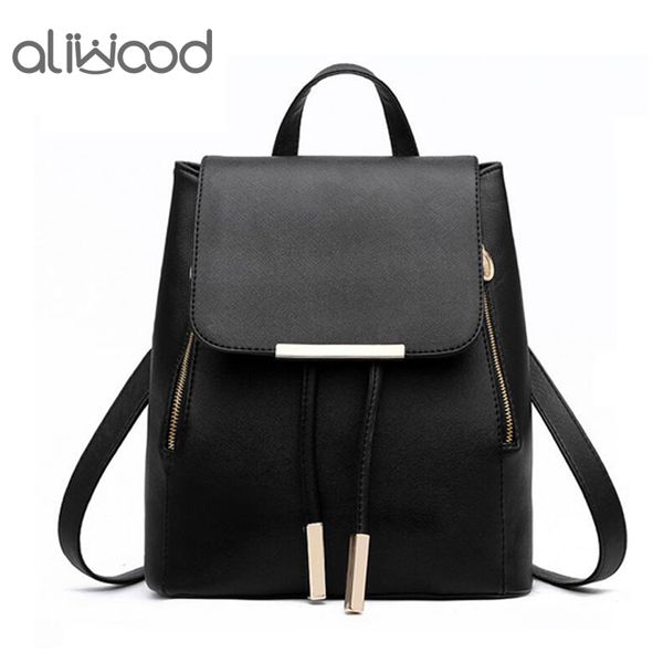 

aliwood leather women's backpack school bags mochila rucksack escolar backpacks for teenagers girls bolsas
