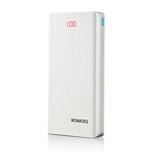 

original romoss 20000mah sense 6 led power bank dual port external battery pack with led indicator fast charging for phone table