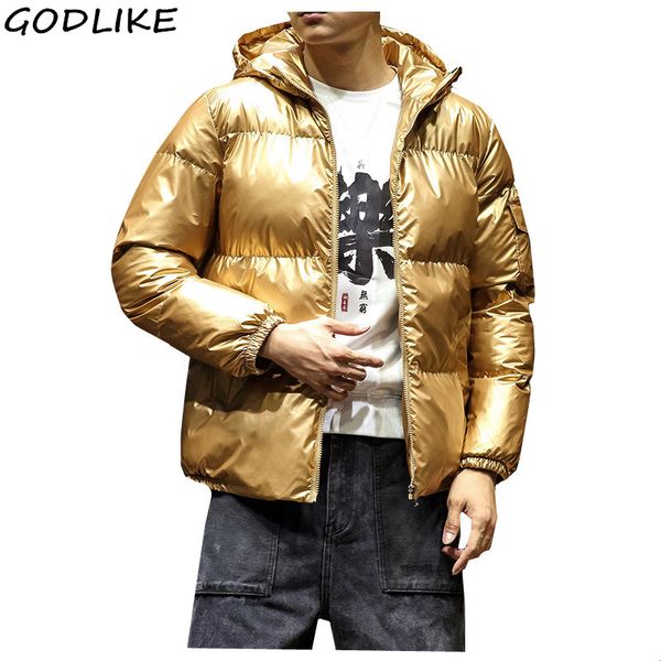 

brand winter men gold parkas coat new men's casual fashion parkas male simple solid color hooded parka jackets clothing, Black